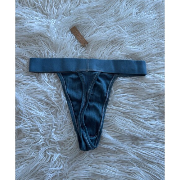 Skims Cotton Rib Thong Kyanite Size Small - Picture 4 of 7
